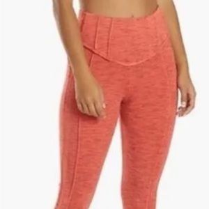 NWT Free People Movement High Rise Activewear Leggings Papaya Punch XSmall $88